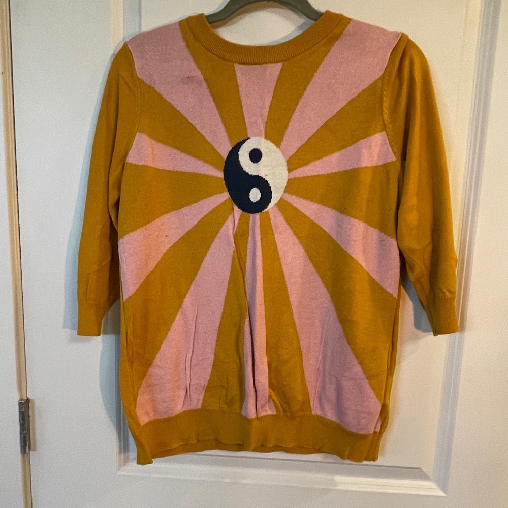 Pink and Yellow Ying Yang sweater